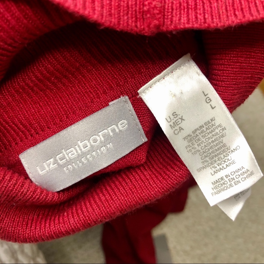 Red Liz Claiborne Turtleneck - Picture 3 of 5